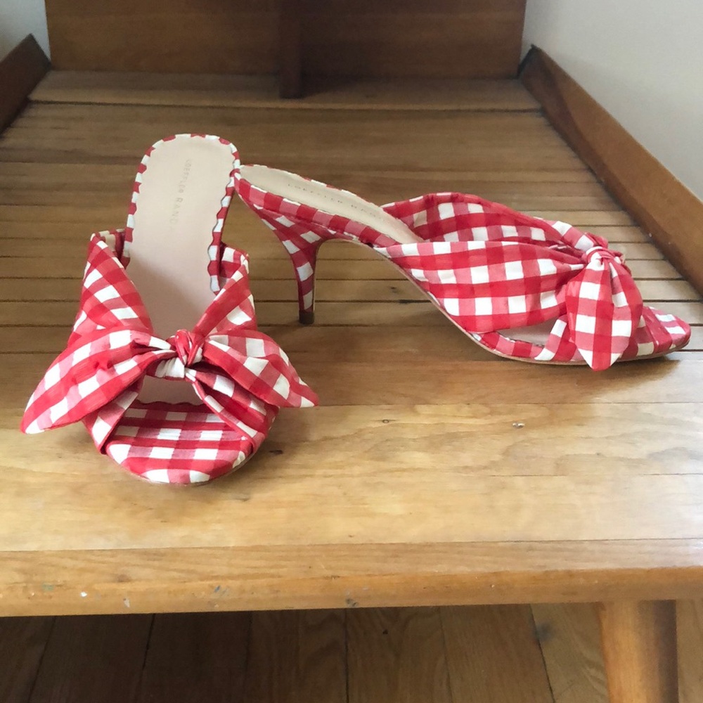 Loeffler Randall Luisa Gingham Knotted Kitten Heel
